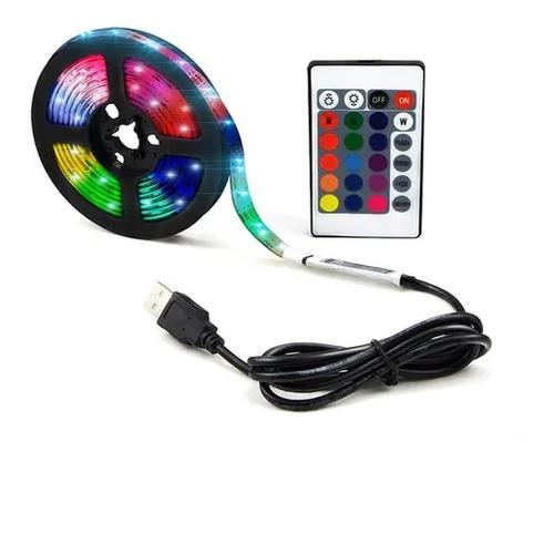 Fita Led 5050 Rgb Controle 2/3 Metros ou 3 metros bluetooth sem controle 5v Usb Tv Pc Carro