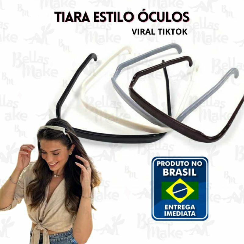 Tiara Efeito Óculos De Sol Quadrada Viral Tiktok Acessório De Cabeça