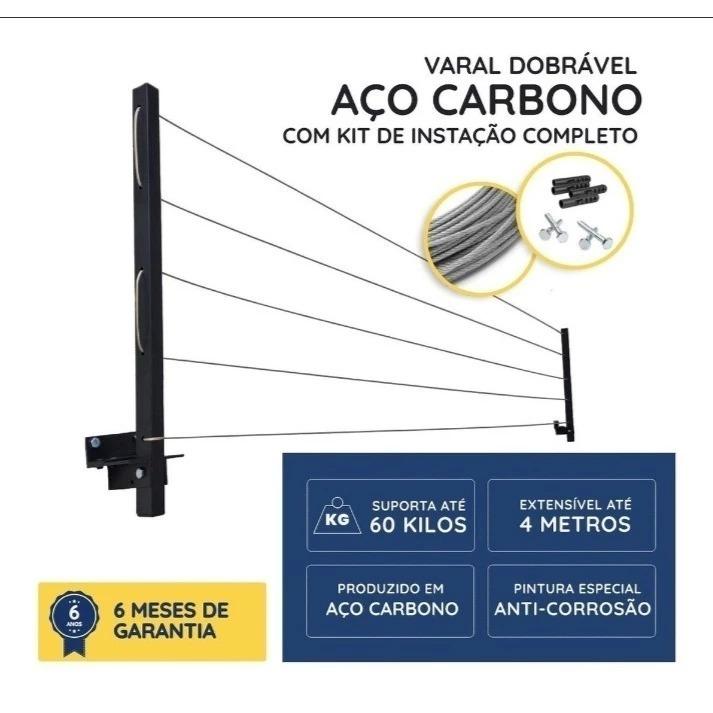 Varal Retrátil De Parede Dobrável Ferro Reforçado para Sacada ENVIO IMEDIATO