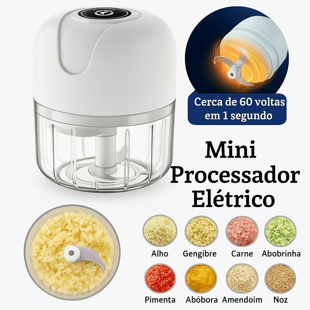 Mini Processador De Alimentos 3 Lâminas Mixer Elétrico e Manual Usb Moedor Carne Vegetais Alho Fruta