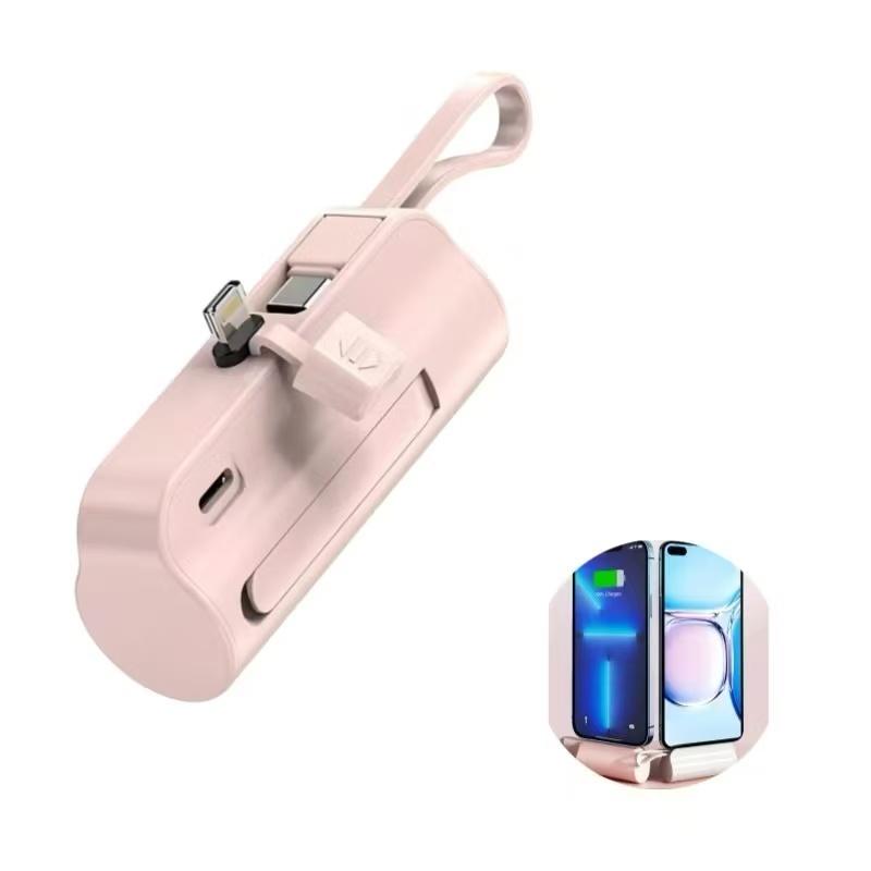 Carregador Portatil Mini Power Bank 1.0000mAh Sem Fio 2em1 Carregador para iPhone e Tipo-C