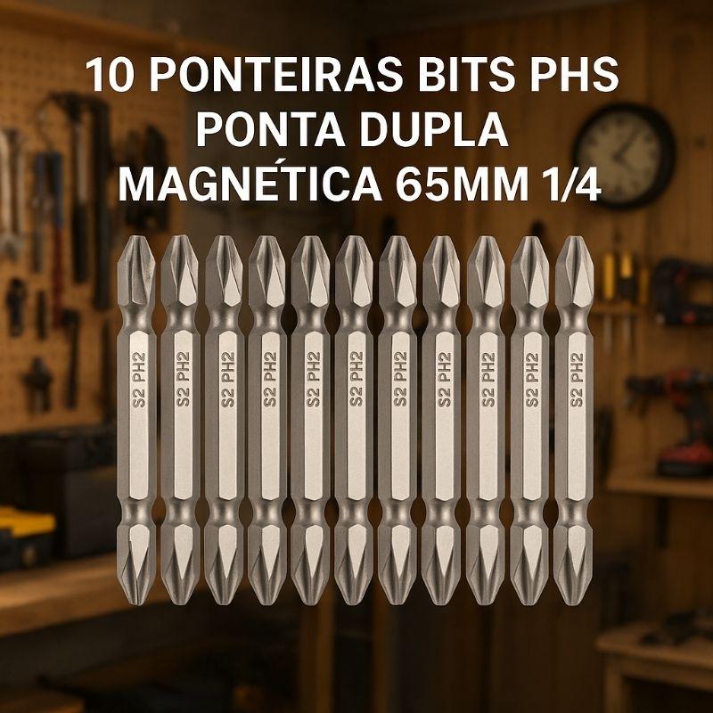 Kit Bits Phs Ponta Dupla Imantada Ph2 1/4 X 65MM com Variações 10uni 05uni 02 Uni