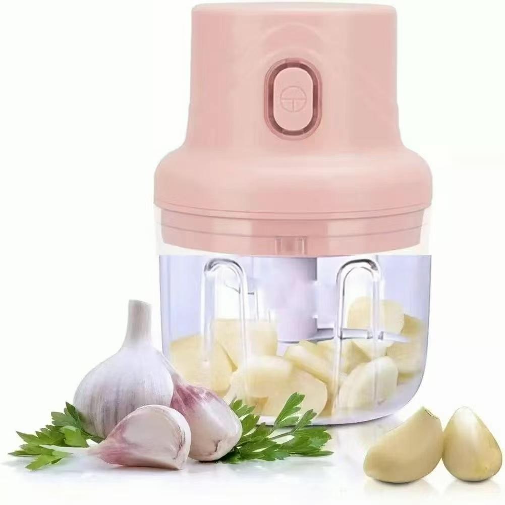 Mini Processador Elétrico USB / ManualTriturador de Alho e Carne