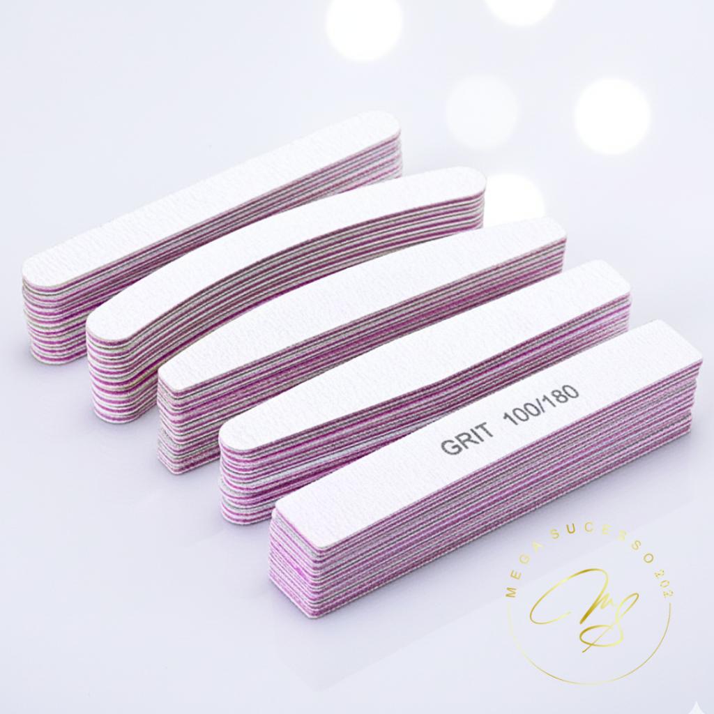 Lixa Profissional UNIDADE Gramatura 100/180 Unha Gel Acrílico Formatos Caixão Quadrada Reta 1 Unidade
