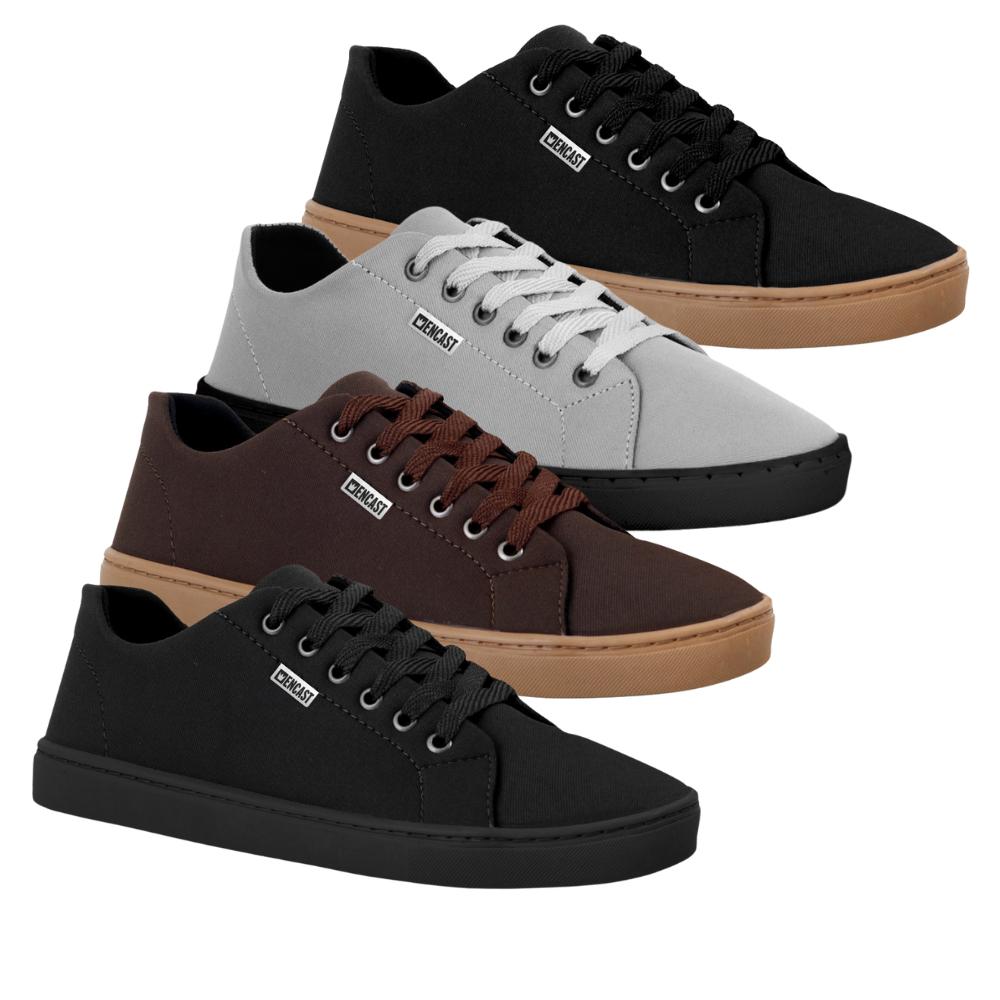 KIT 4 pares de tênis masculino casual para todas ocasiões