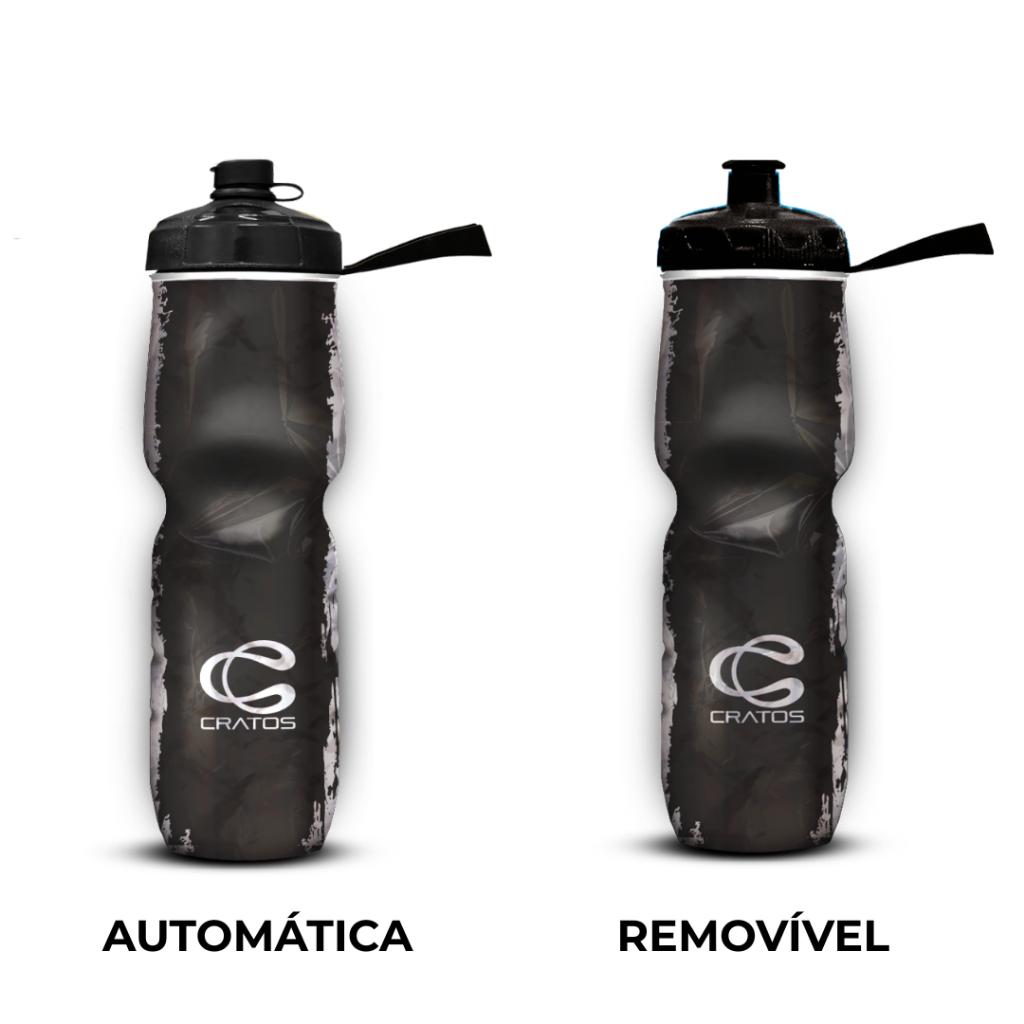 Garrafa Squeeze Caramanhola Térmica Válvula Automática e Removível Cratos 710ml Bike e Academia