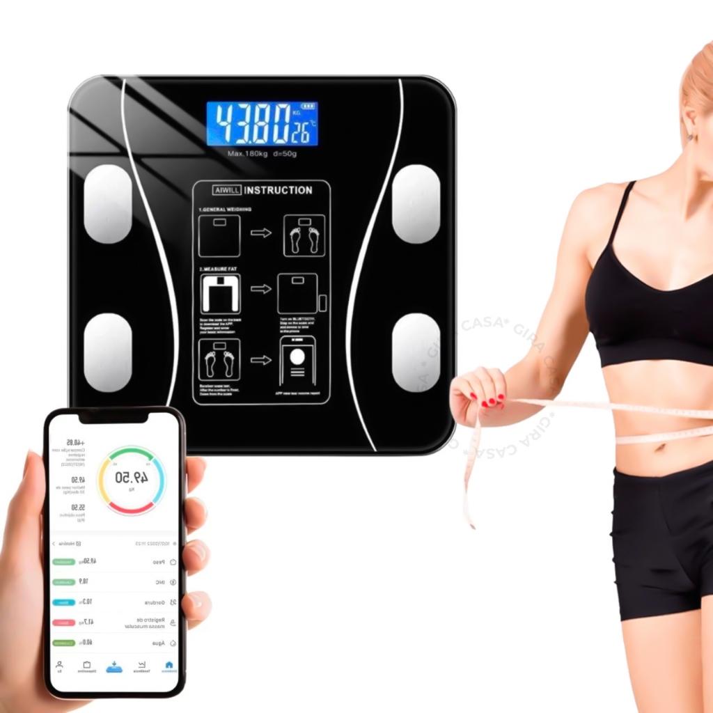 Kit Balança Digital Medidora Corporal Bioimpedância até 180kg OliverHome/Balança de cozinha
