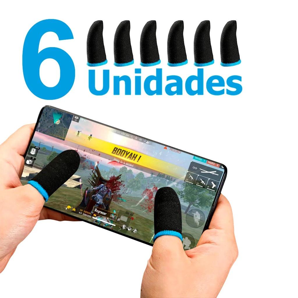 Kit Com 6 / 12 Unidades de Luva de Dedo Anti-Suor Para Celular Jogos Gamer FPS Free Fire Pubg Mobile