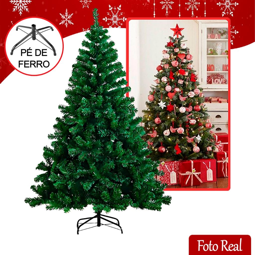 Árvore de Natal Pinheiro 2,10m 1150 Galhos Cheia Verde Luxo Tradicional