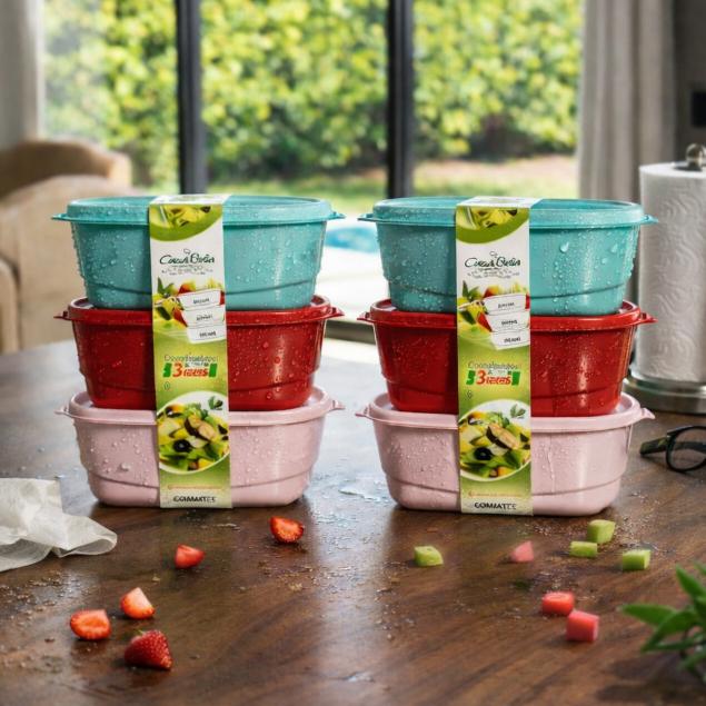 Kit Pague 3 Leve 6 Potes Herméticos – Alta Qualidade, Vedação Perfeita e Organização para Sua Cozinh
