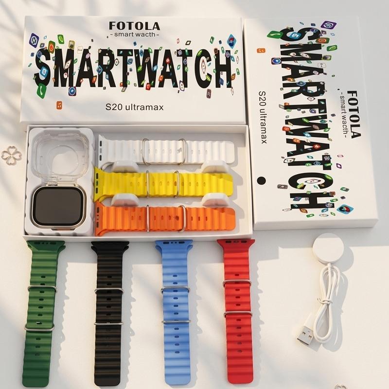 Smartwatch S20 Ultra, S20 Pro NFC Bluetooth Call Amoled Chat GPT Esportivo À Prova D'água 7 Braceletes Relógio Intelige