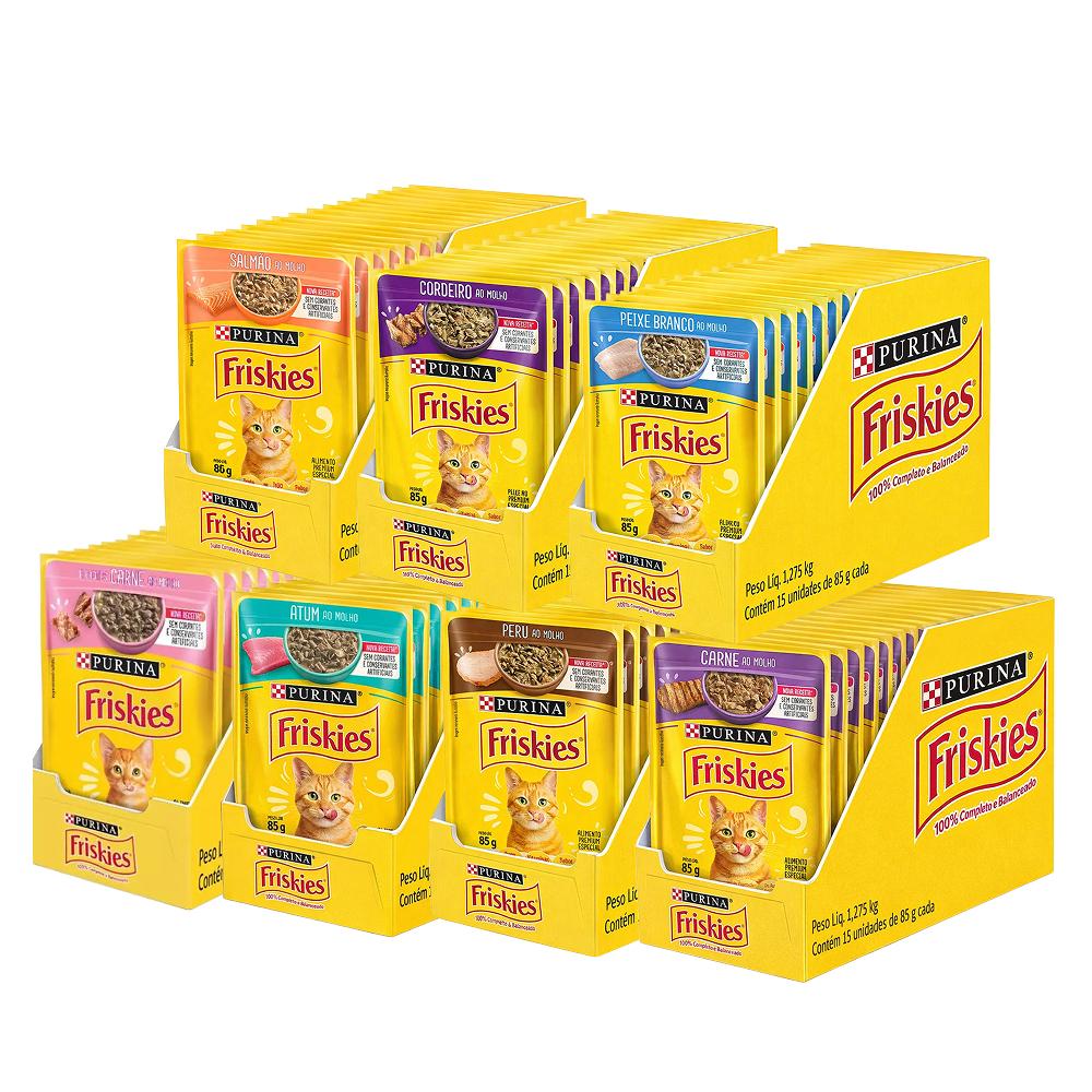 Ração Úmida Friskies 85g - Caixa com 15 unidades
