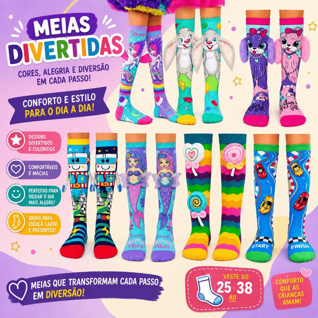 Meias Malucas 30 ao 42 Dos Desenhos Animados Longas Das Crianças Adulto De Meia Panturrilha