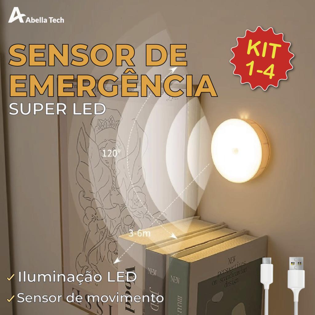 Luminária Led Sensor De Presença Automático 3 Tons de Luz Inteligente Recarregável USB