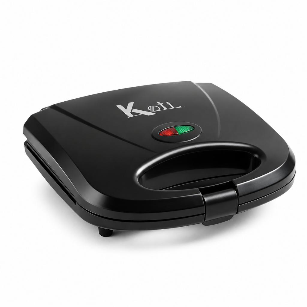 Sanduicheira Grill Elétrica 750W Antiaderente Koti Preta Faz 2 Sanduíches Rápido 110V ou 220V