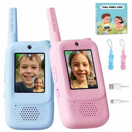 KIT 2 Walkie Talkie Infantil com Vídeo Câmera Comunicação Sem Fio Brinquedo
