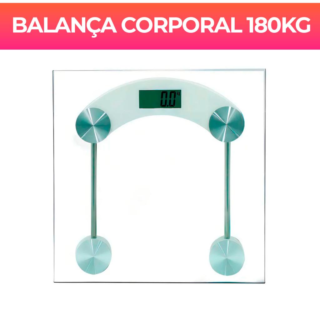 Balança Corporal Transparente Quadrada Digital Até 180kg Com Vidro Temperado Premium - OliverHome