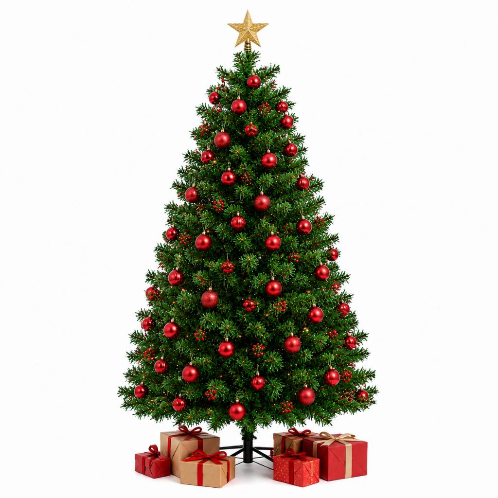 Árvore de Natal 1,50cm 400 Galhos Pinheiro Verde Resistente Desmontável Pé de Ferro e Plástico