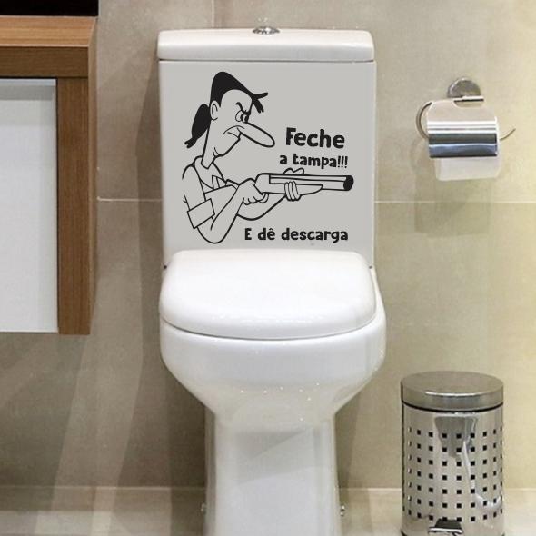 Adesivo Decorativo para Tampa de Vaso Sanitário – Personagem Divertida Feche a Tampa