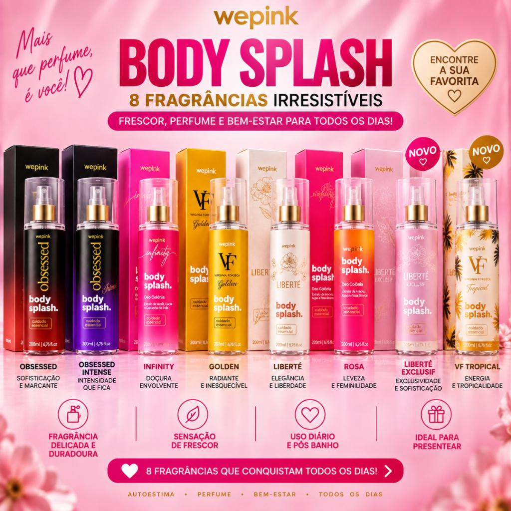 Body Splash Virgínia WEP1NK 200ml Feminino Autêntico Obsessed Infinity Liberté VF Golden | Unitário, Sortido ou Kit cm 4