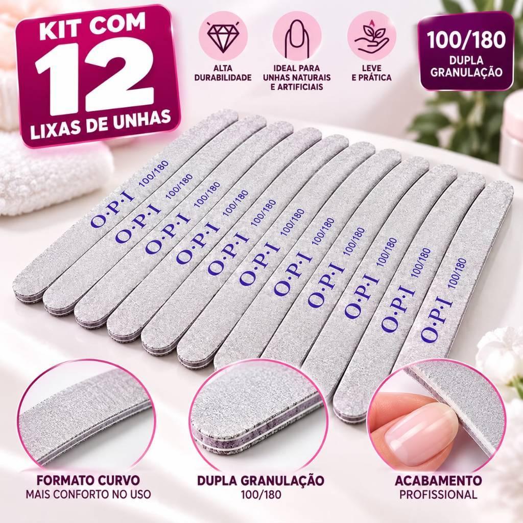Kit Lixas de Unha Bumerangue Lavável Boomerang Banana Alongamento Gel Fibra