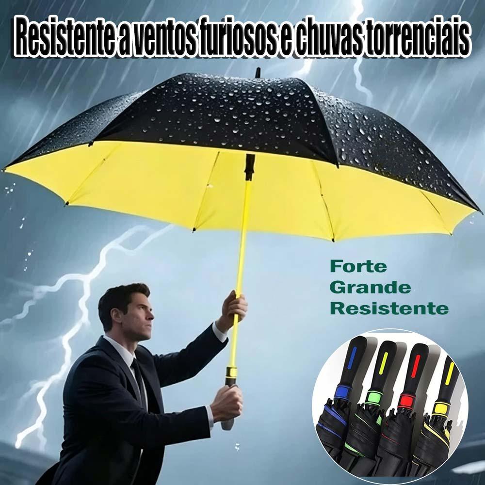 Guarda-Chuva Grande Automático - Fibra de Vidro Blackout para Proteção UV, Reforçado para Tempestade