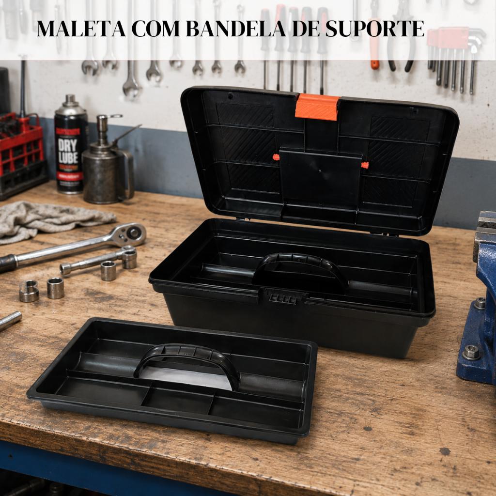 Maleta com Bandeja Plástica Reforçada Caixa Organizadora /ferramenta/jardinagem/pesca