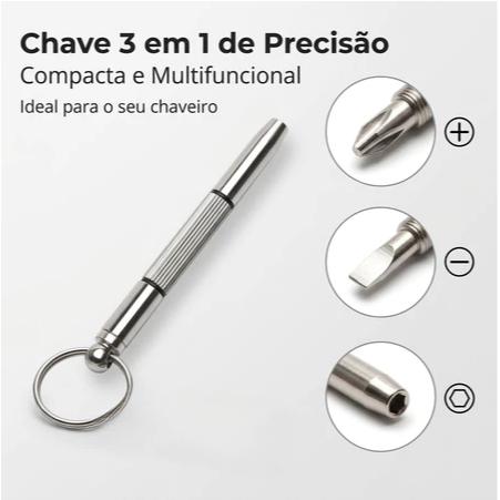 Kit 3 em 1 Mini Chaves de Precisão Fenda Phillips Hex 6,5mm para Celular Computador Câmera Óculos