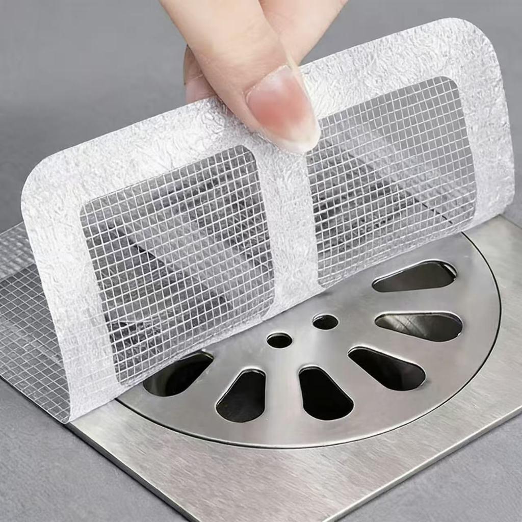 Adesivo Protetor de Ralo Descartável com Tela Filtro Anti Entupimento Anti Insetos Banheiro Cozinha Multiuso