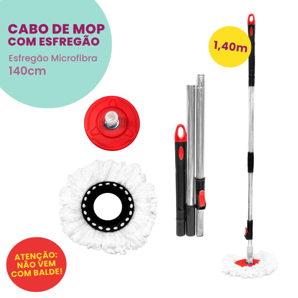 Cabo de Mop Giratório Com 140 Cm - NÃO ACOMPANHA BALDE - Kaftor