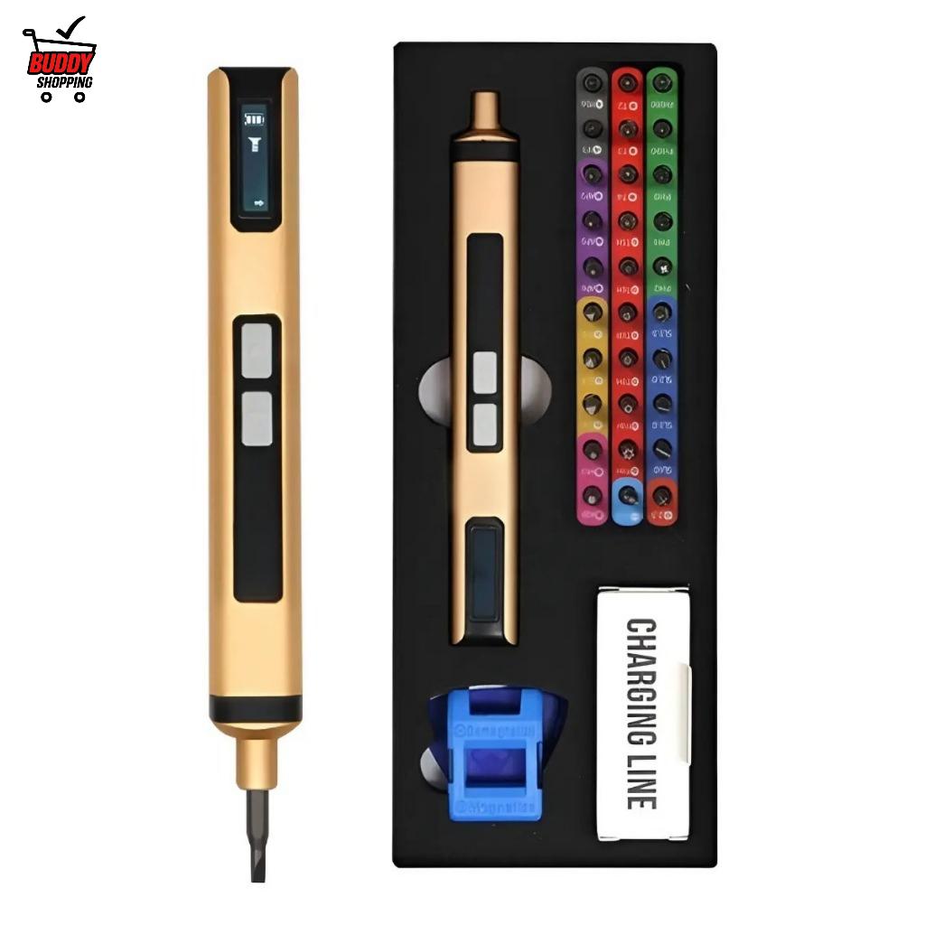 Mini Parafusadeira Elétrica de Precisão Lectus LS-FR6033 30 Bits USB-C Recarregável com Estojo