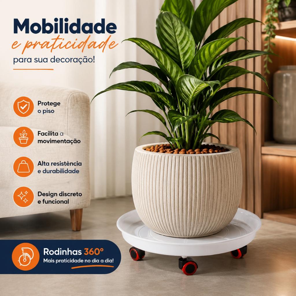 Suporte para vaso de planta flor varanda botijão de Gas com rodizio Casa Decoração
