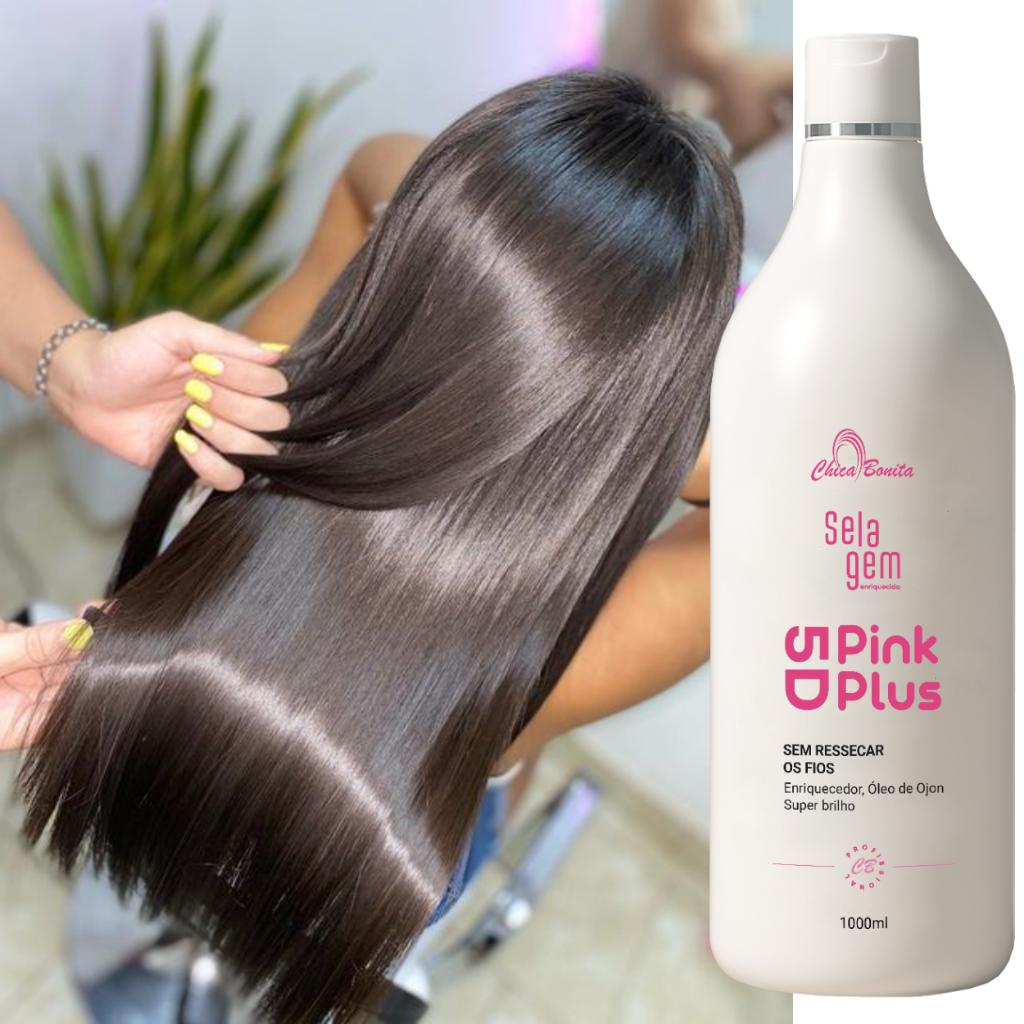 Progressiva Pink Plus 5D Profissional - Liso 100% Perfeito, Brilho Espelhado & Sem Frizz