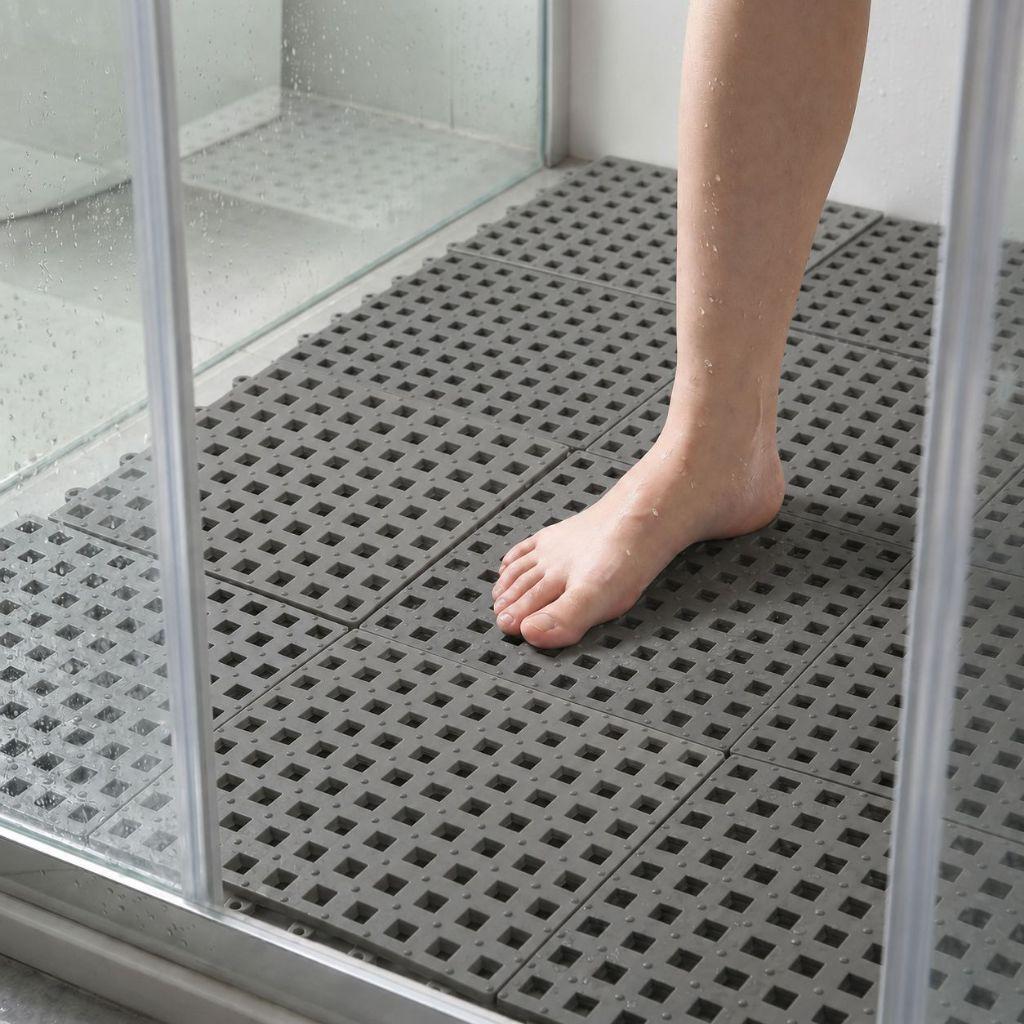Kit 8 Tapete modular 30cmx30cm Banheiro Antiderrapante - canil Pet higiene - Modular Lavável Recortável