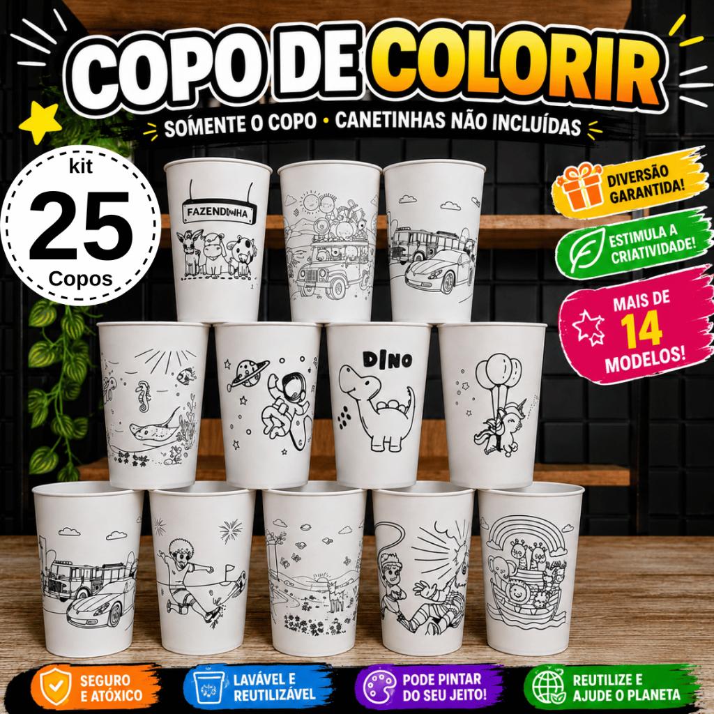 Lembrancinhas de Aniversário Copo Personalizados Lembrancinha de Aniversário Kit 25 Festa de Criança
