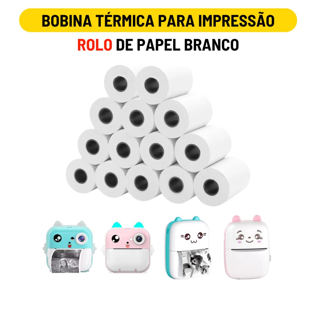 Bobina Rolo De Papel Térmico Branco Refil Para Mini Impressora Portátil e Câmera Instantânea