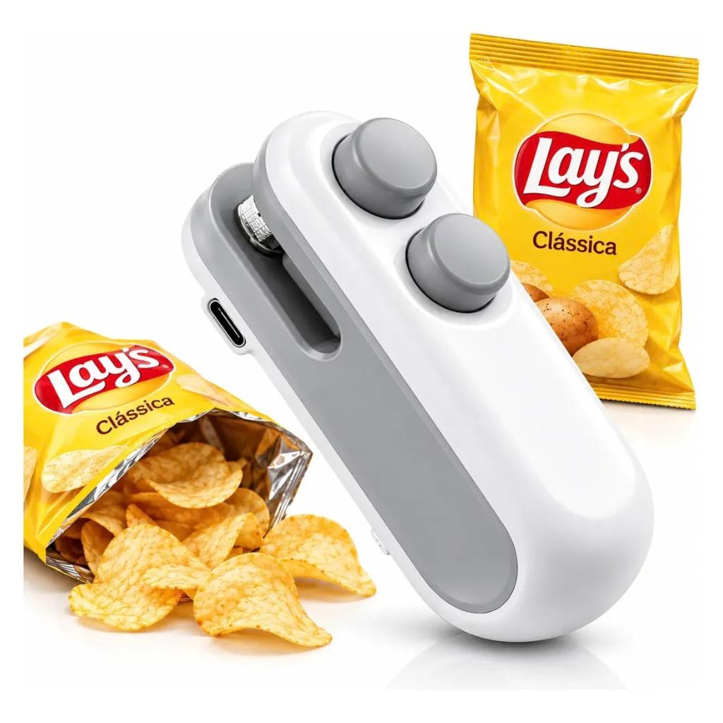 Mini Seladora De Embalagens 2 em 1 Portatil Recarregavel USB