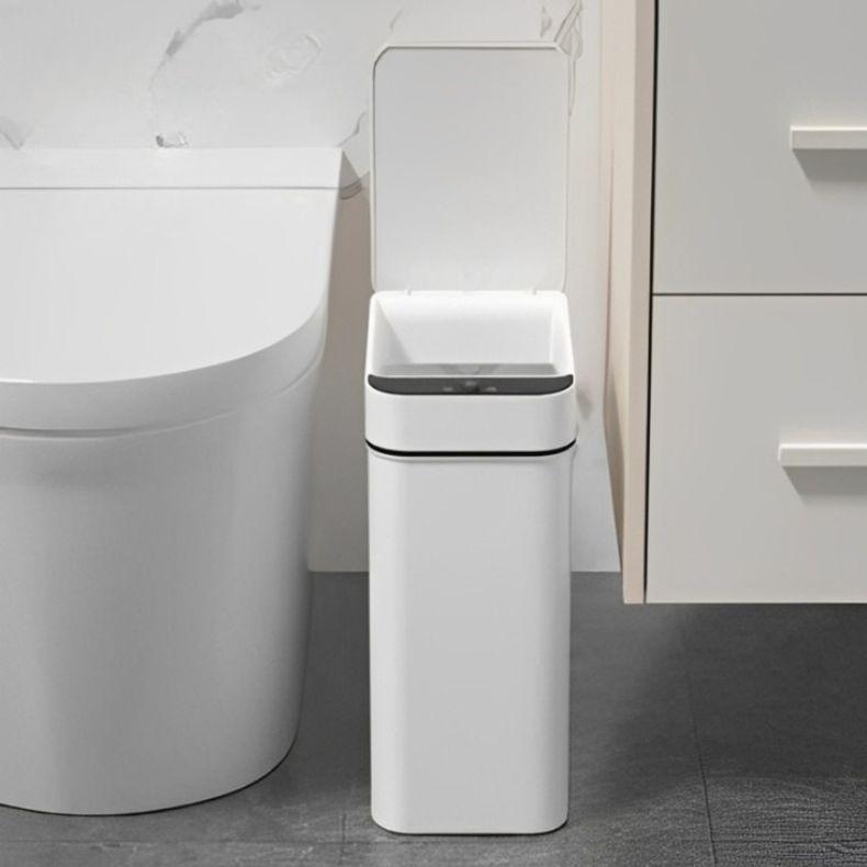 Lixeira Automática Sensor De Proximidade Led 13 Litros de Pilha Branco
