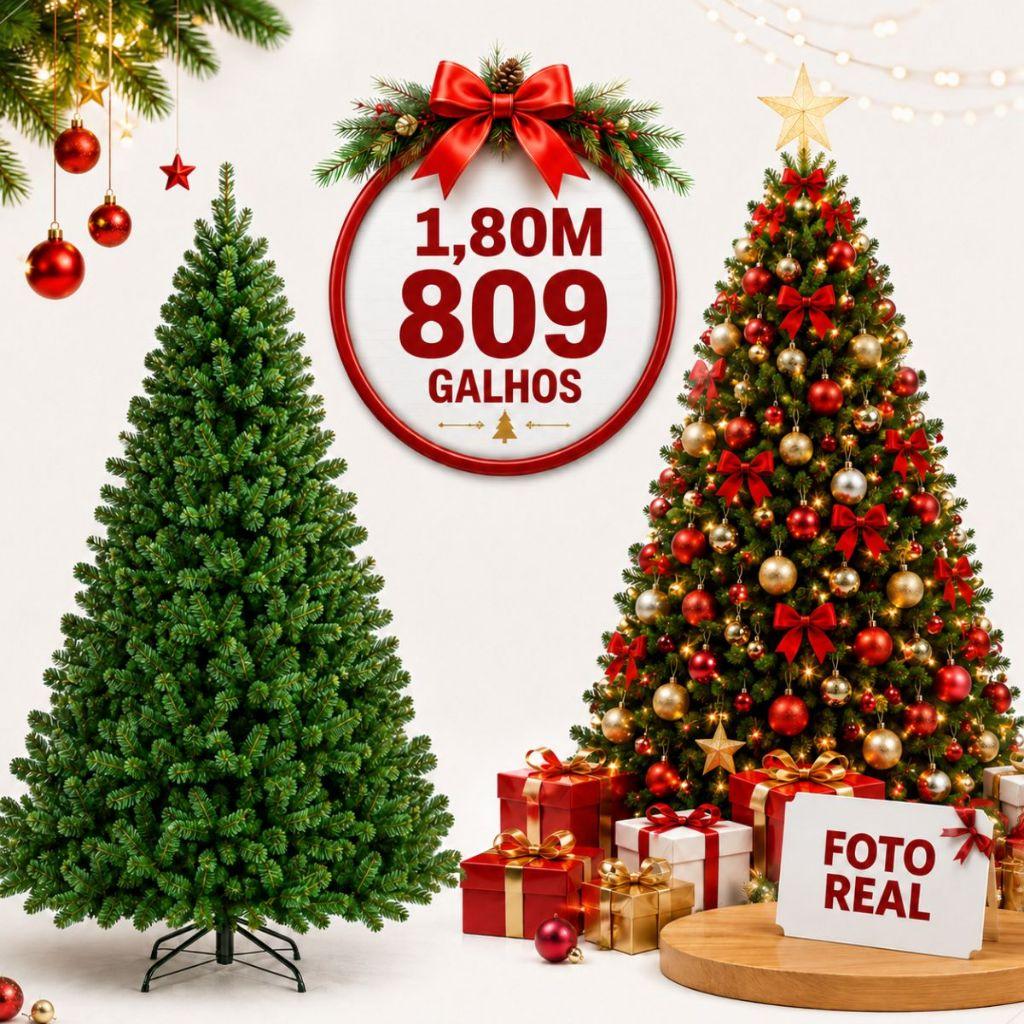 Árvore De Natal Pinheiro 1.80m 2.10m 2.40m 3.00m Super Cheia Premium Luxo Galhos Cheios Verde