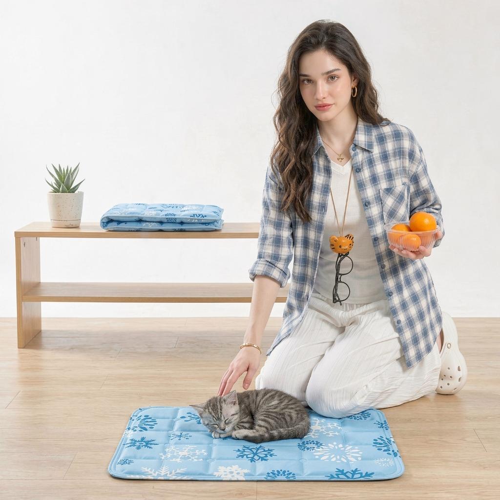 NovidadesTapete Refrescante Gelado 60x90cm Para Cachorro Gato Cão(Adicione água para usar)