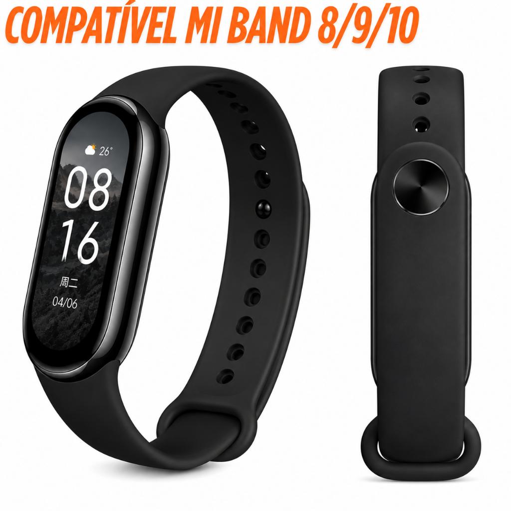 Pulseira Mi Band 10 Miband 9 8 Smart Band Xiaomi Silicone Sport Esportiva Macia Premium