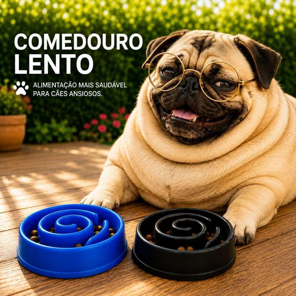 Comedouro Educativo Lento Para Cachorro Gato Pequeno e Grande