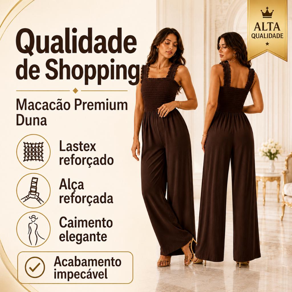 Macacão Feminino Longo Elegante com Acabamento Premium Tecido Duna de Gramatura Superior e Lastex Reforçado
