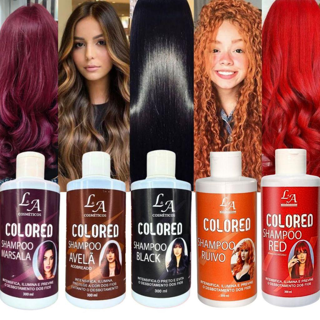 Shampoo Escurecedor Cabelos Brancos Tonalizante Colored 300ml Efeito 100% Natural Super Resultado