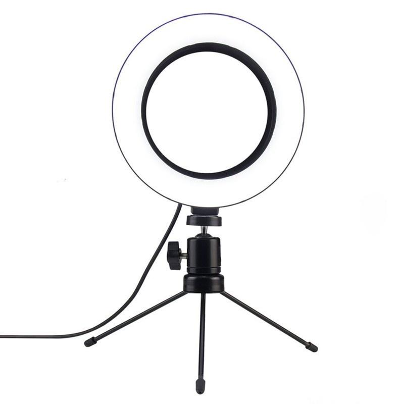 Ring Light Mesa Iluminador Pequena Tripé 6 Polegada 16cm