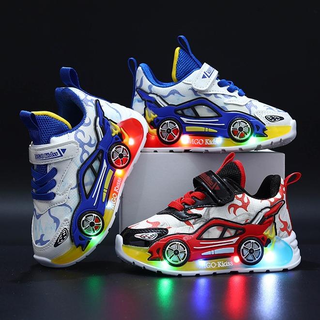2026 Novo Estilo tênis infantis meninos estudantes casuais sapatos de placa alta meninas sapatos de bebê LED sapatos