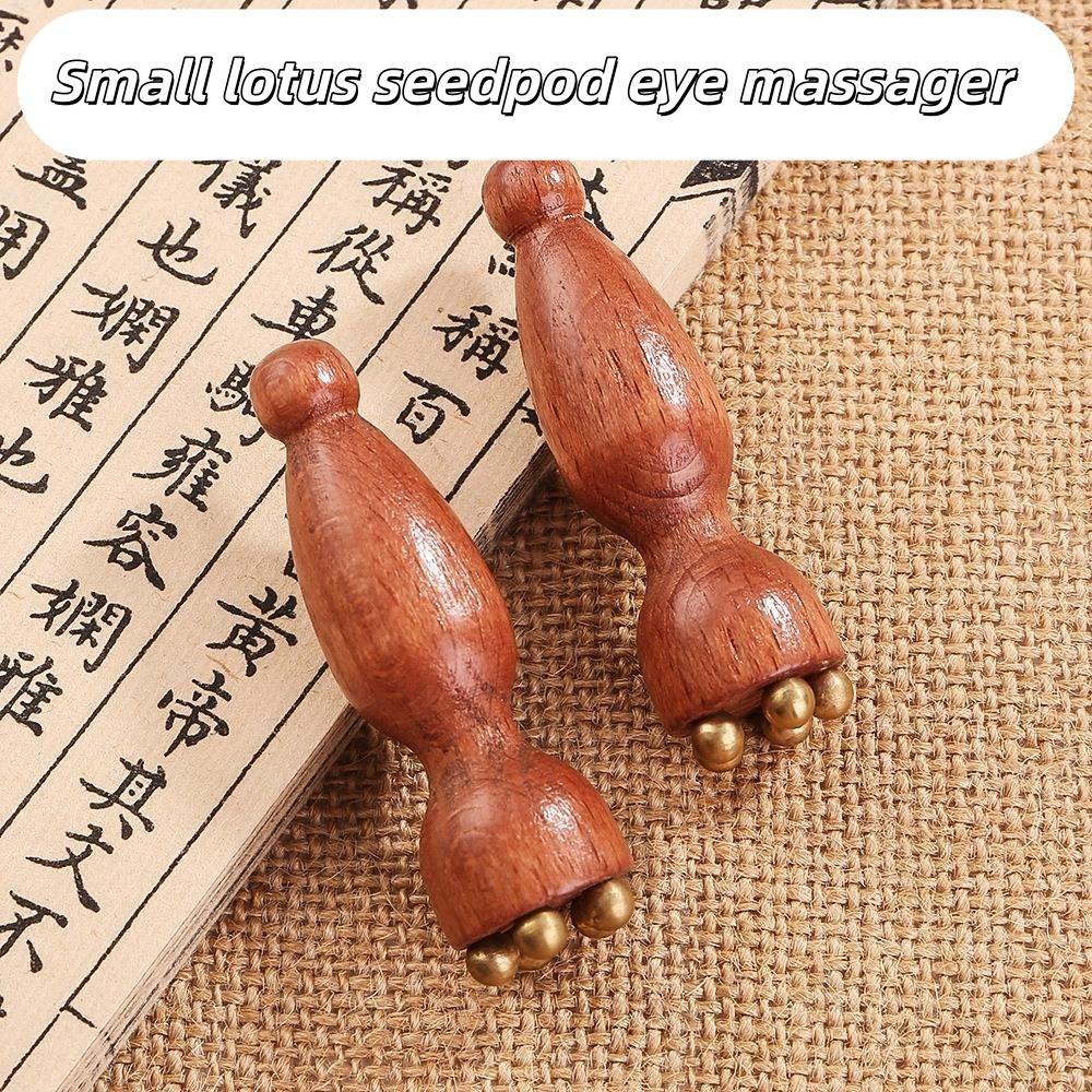 Massageador De Olhos Gua Sha Latão Lotus Pod Vara De Massagem De Madeira Para Redução De Rugas Rosto Suave Usado Pontos