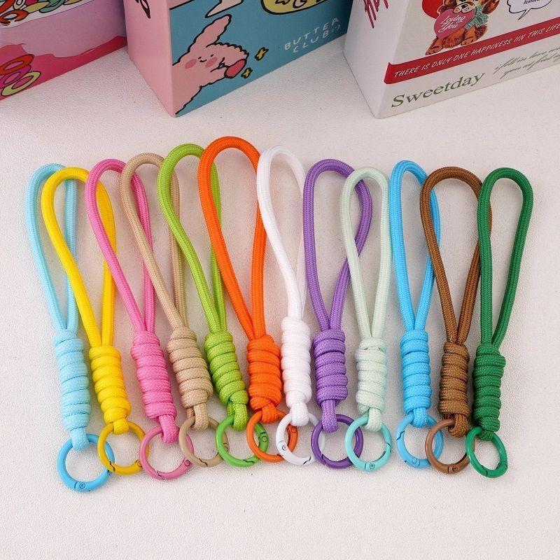 Colorido Criativo Cordão curto Anti-perda para celular diy cordão tecido à mão forte e segura