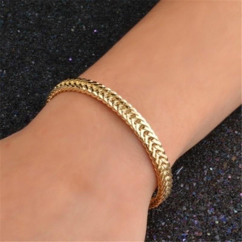 Pulseira Masculina De Corrente De Liga De Alumínio Moda Hip Hop Estilo Rua Joias De Pulso Ajustáveis