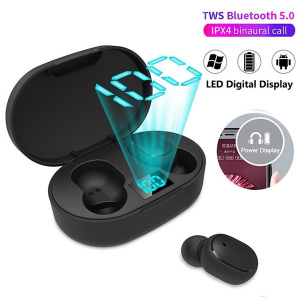 E6S Fones De Ouvido TWS Sem Fio Display LED 9D Estéreo Redução Ruído Longo Tempo À Prova Dwaterproof Água HD Chamada Sma